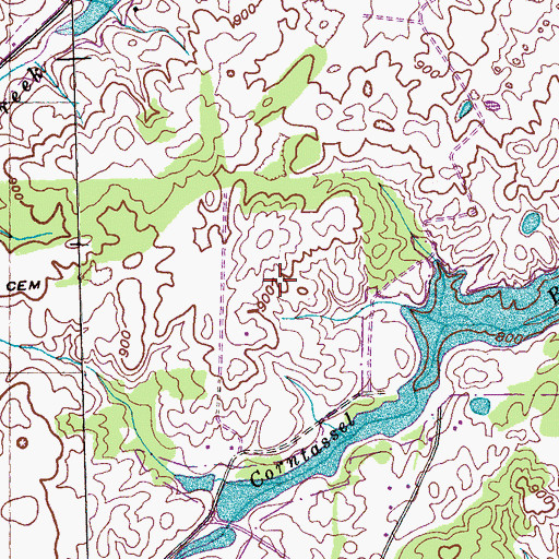 Topographic Map of Corntassel Airport, TN