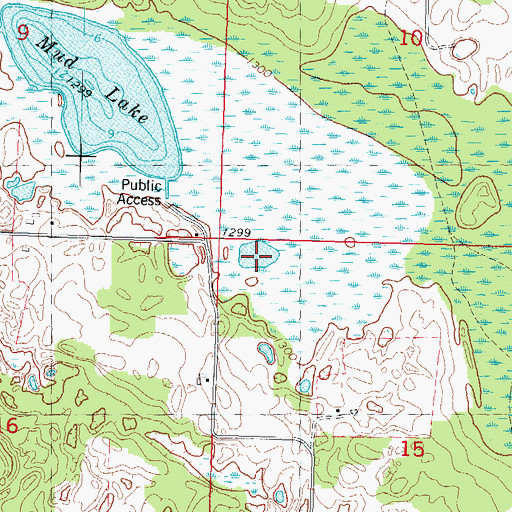 Topographic Map of Bluegill Lake, WI