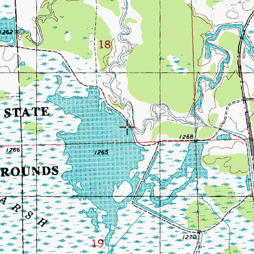Topographic Map of Main Flowage, WI