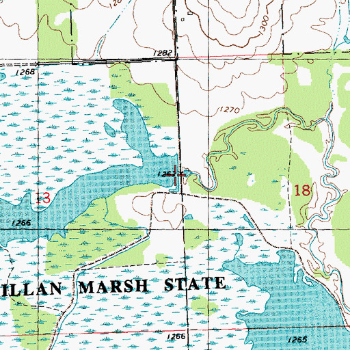 Topographic Map of McMillan Reservoir, WI
