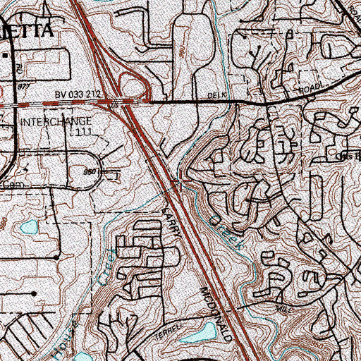 Topographic Map of Poorhouse Creek, GA