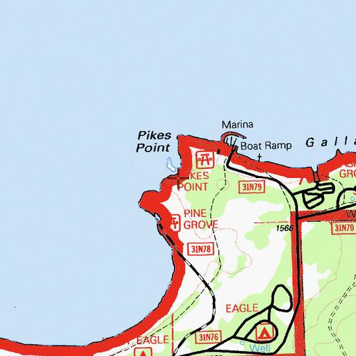 Topographic Map of Pikes Point Picnic Area, CA