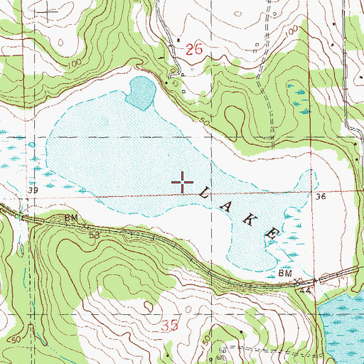 Topographic Map of Upper Lake Lafayette, FL