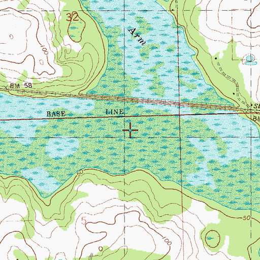 Topographic Map of Lower Lake Lafayette, FL
