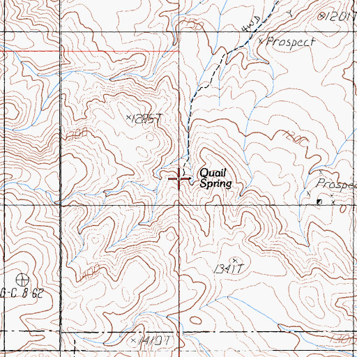 Topographic Map of Quail Spring, CA