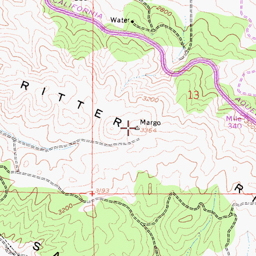 Topographic Map of Ritter Ridge, CA