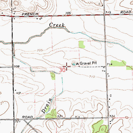 Topographic Map of Big Clinton Lake, MI