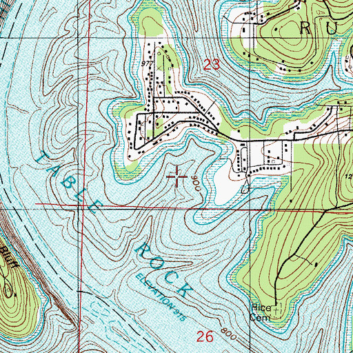 Topographic Map of Bobwhite Cove, MO