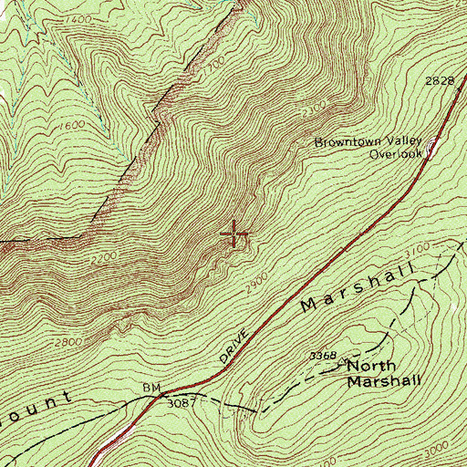 Topographic Map of Miller Falls, VA