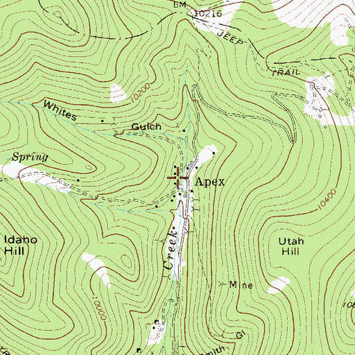 Topographic Map of Apex (historical), CO