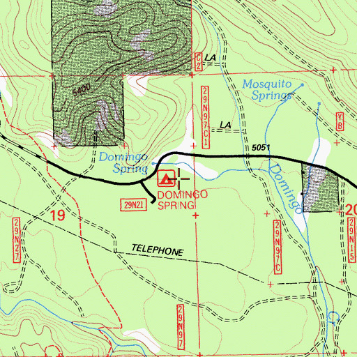 Topographic Map of Domingo Spring Campground, CA