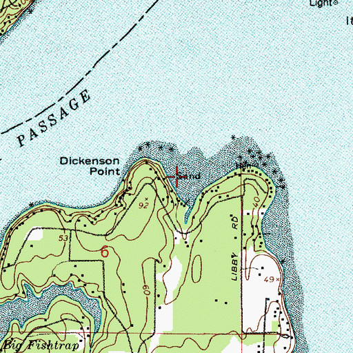 Topographic Map of Dickenson Cove, WA