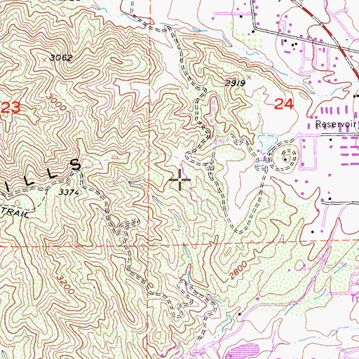 Topographic Map of Crafton Hills Reservoir, CA