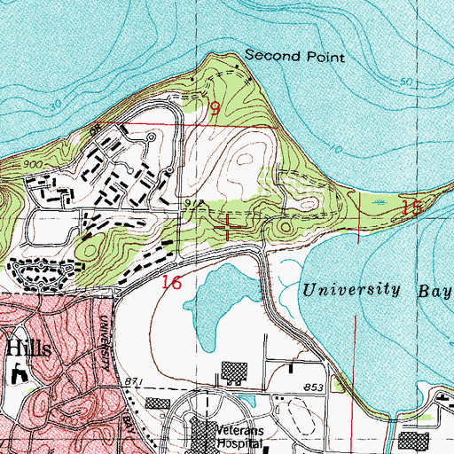 Topographic Map of Bill's Woods, WI