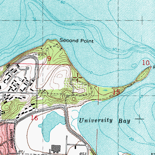 Topographic Map of Caretaker Woods, WI