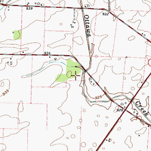 Topographic Map of Tawa Estates, OH