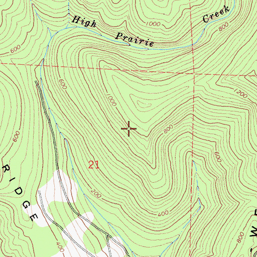 Topographic Map of Yurok Redwood Experimental Forest, CA