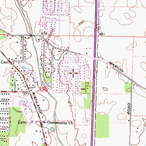 Topographic Map of Yorkshire Terrace, OH
