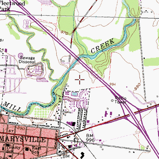 Topographic Map of Carriage Acres, OH
