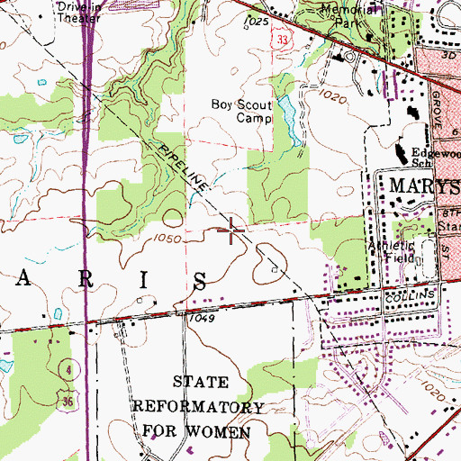 Topographic Map of Green Pastures, OH