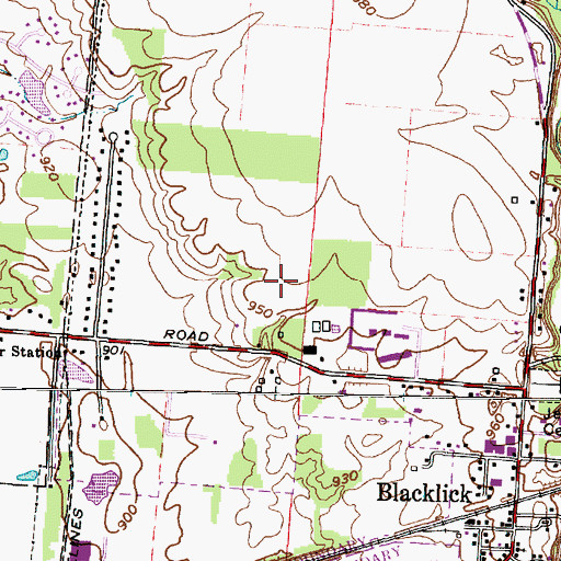 Topographic Map of Villas At Hawks Crest, OH