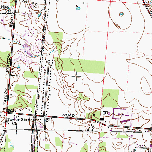 Topographic Map of Jefferson Meadows, OH