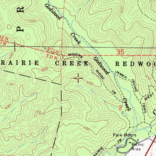 Topographic Map of Redwood National Park, CA