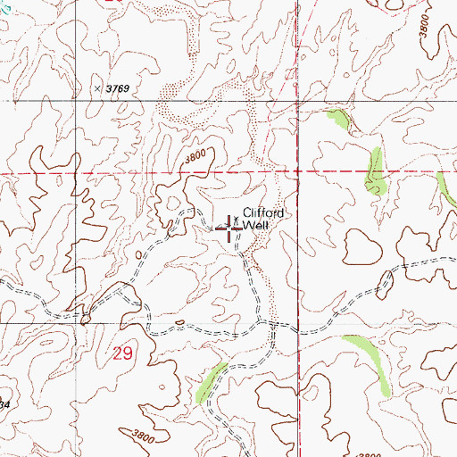 Topographic Map of Clifford Well, AZ