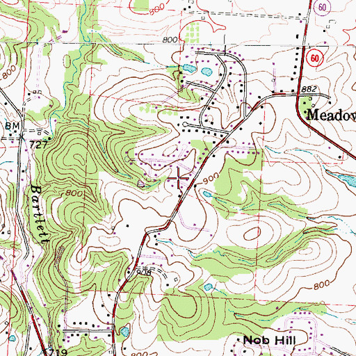 Topographic Map of Olde Falls Village, OH
