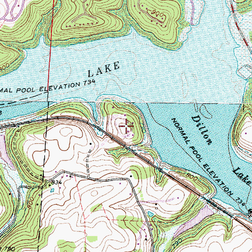Topographic Map of Dillon View, OH