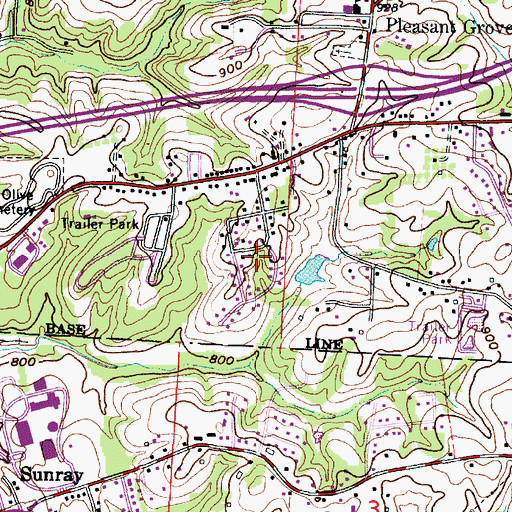 Topographic Map of Eastlynd Acres, OH