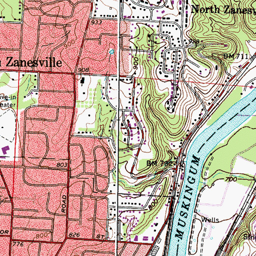 Topographic Map of Homestead Hills, OH