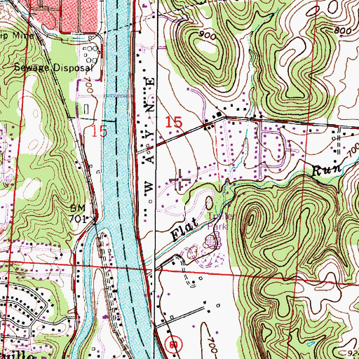 Topographic Map of Southern Meadows, OH