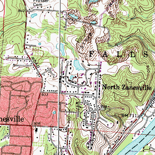 Topographic Map of Willow Lakes, OH