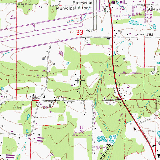 Topographic Map of City of Southside, AR