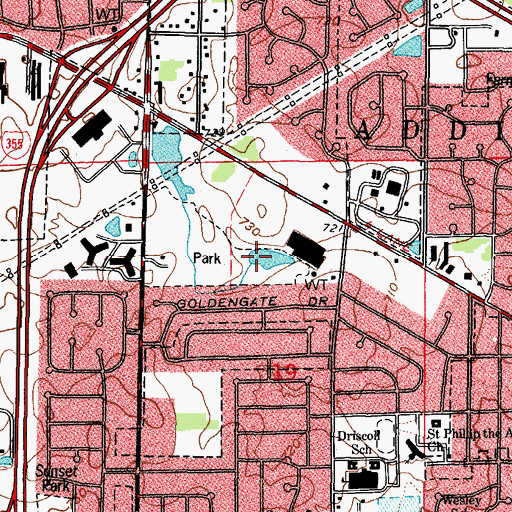 Topographic Map of Centennial Lake, IL