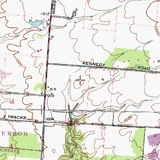 Topographic Map of Asbury Heights, OH