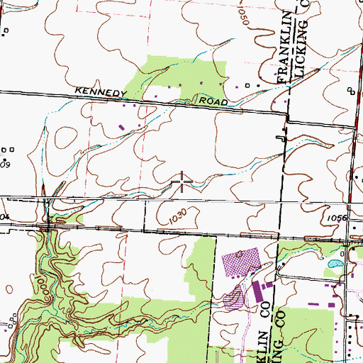 Topographic Map of Cedar Run, OH