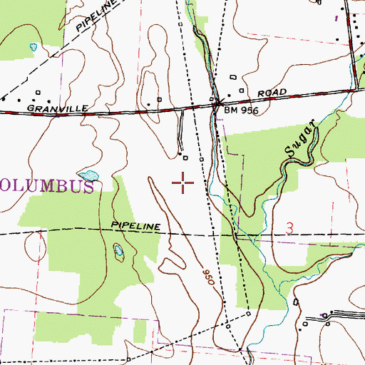 Topographic Map of Albany Park, OH
