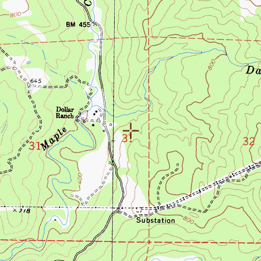 Topographic Map of Dolalr Ranch, CA