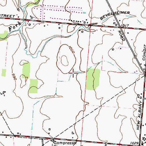 Topographic Map of Hamptons At New Albany, OH