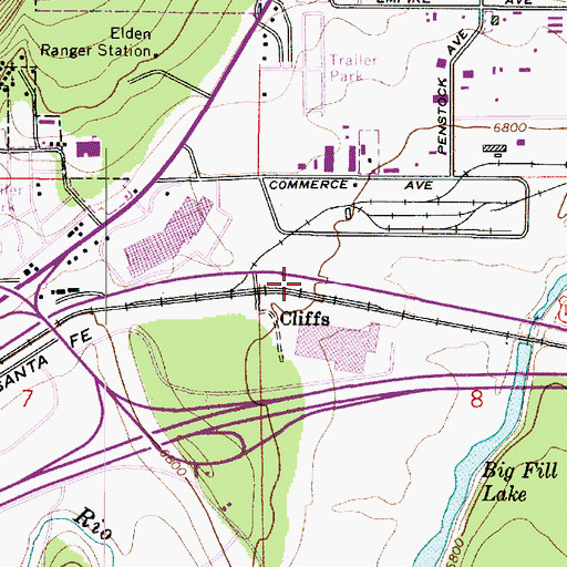 Topographic Map of Cliffs, AZ