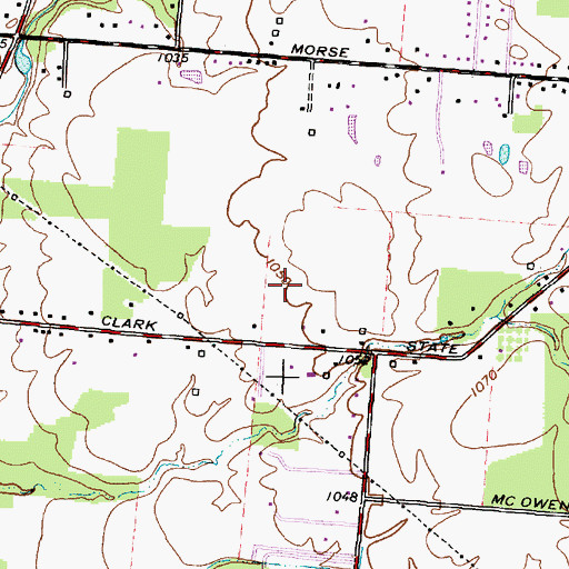 Topographic Map of Parkwood, OH