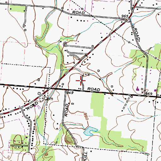 Topographic Map of Planters Grove, OH