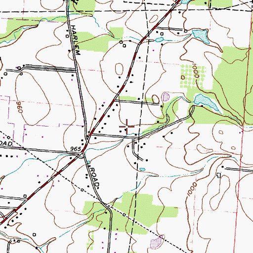 Topographic Map of Waterston, OH