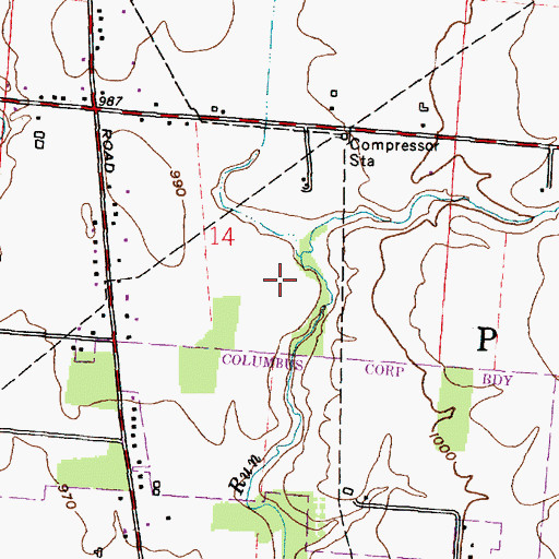 Topographic Map of Woods At Sugar Run, OH