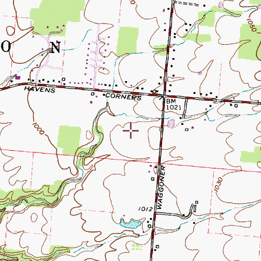 Topographic Map of Fieldstone, OH