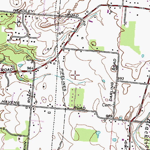 Topographic Map of Kitzmiller Crossing, OH