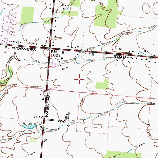 Topographic Map of Morrison Farms, OH