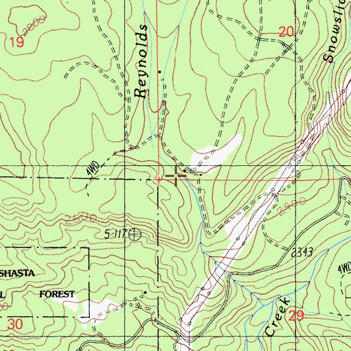 Topographic Map of Winston Bell, CA